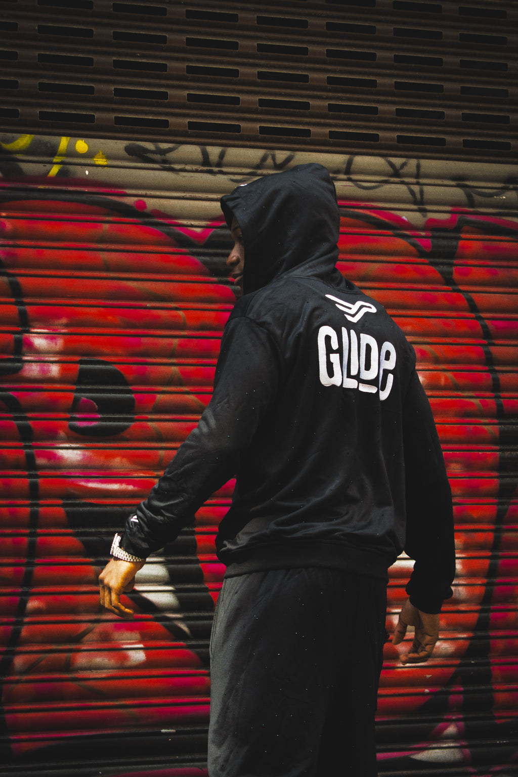 Glide Signature Double-Zip Rhinestone Tracksuit - Black